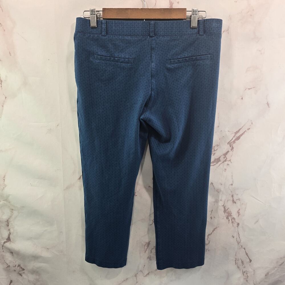 Betabrand Capris Womens Large Blue Pattern High Rise Crop Yoga Business W0249